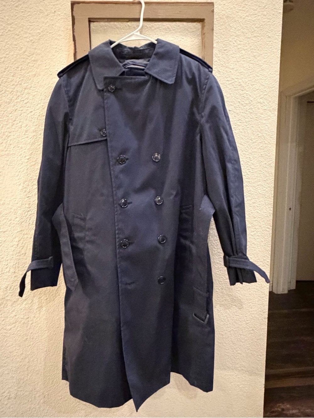 American Apparel Navy Double-Breasted Trench Coat